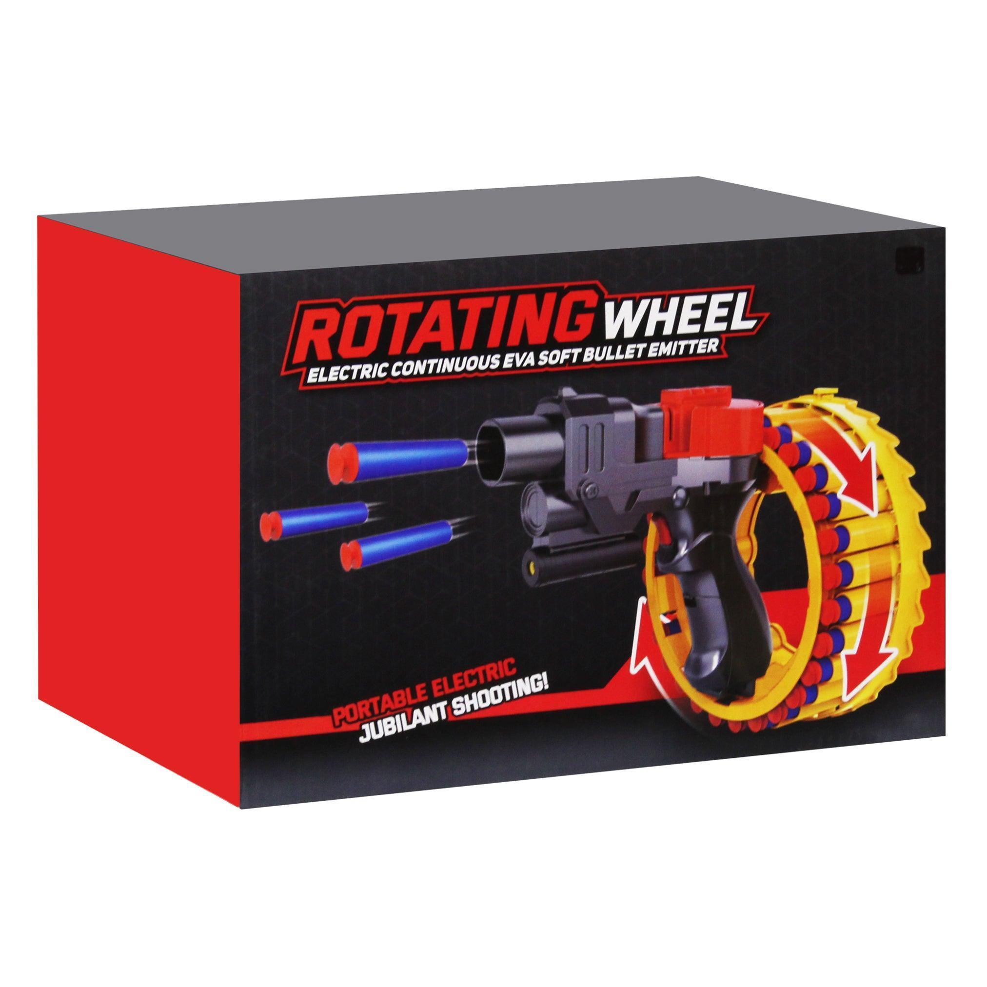 Rotating Wheel Shooter Electric Continuous Eva Soft Bullet Emitter ( 28 PCS ) - BumbleToys - 5-7 Years, 6+ Years, 8+ Years, Blasters, Blasters & Water Pistols, Boys, Guns, Toy House