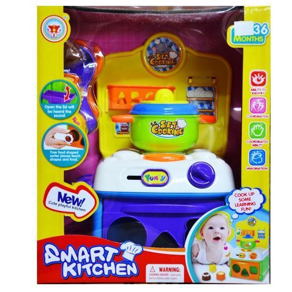 Smart Kitchen Set With Light and Built-in Music - BumbleToys - 5-7 Years, Kitchen & Play Sets, Unisex