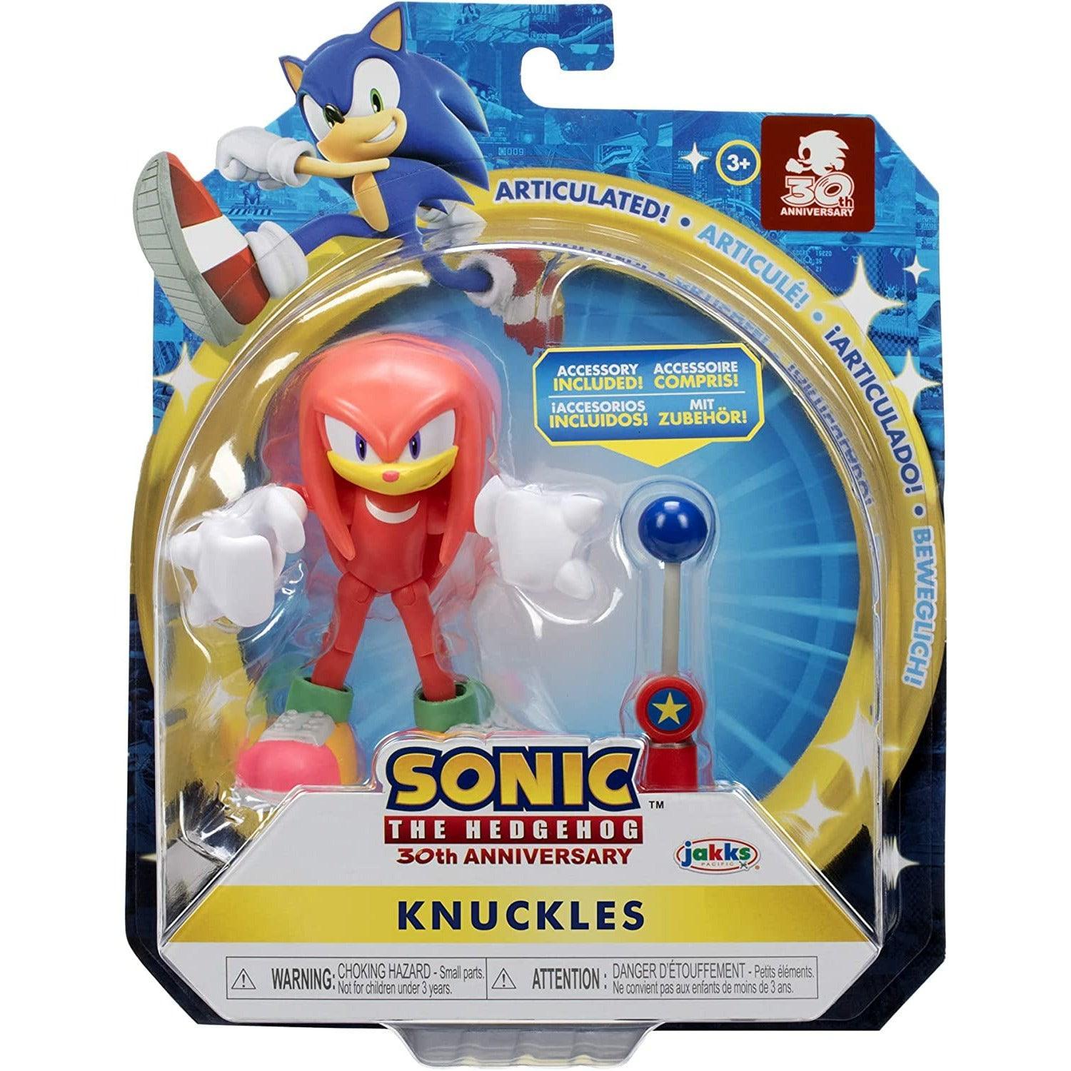 Sonic The Hedgehog 4-Inch Action Figure Modern Knuckles with Blue Checkpoint Collectible Toy - BumbleToys - 5-7 Years, 8-13 Years, Boys, OXE, Pre-Order, Sonic