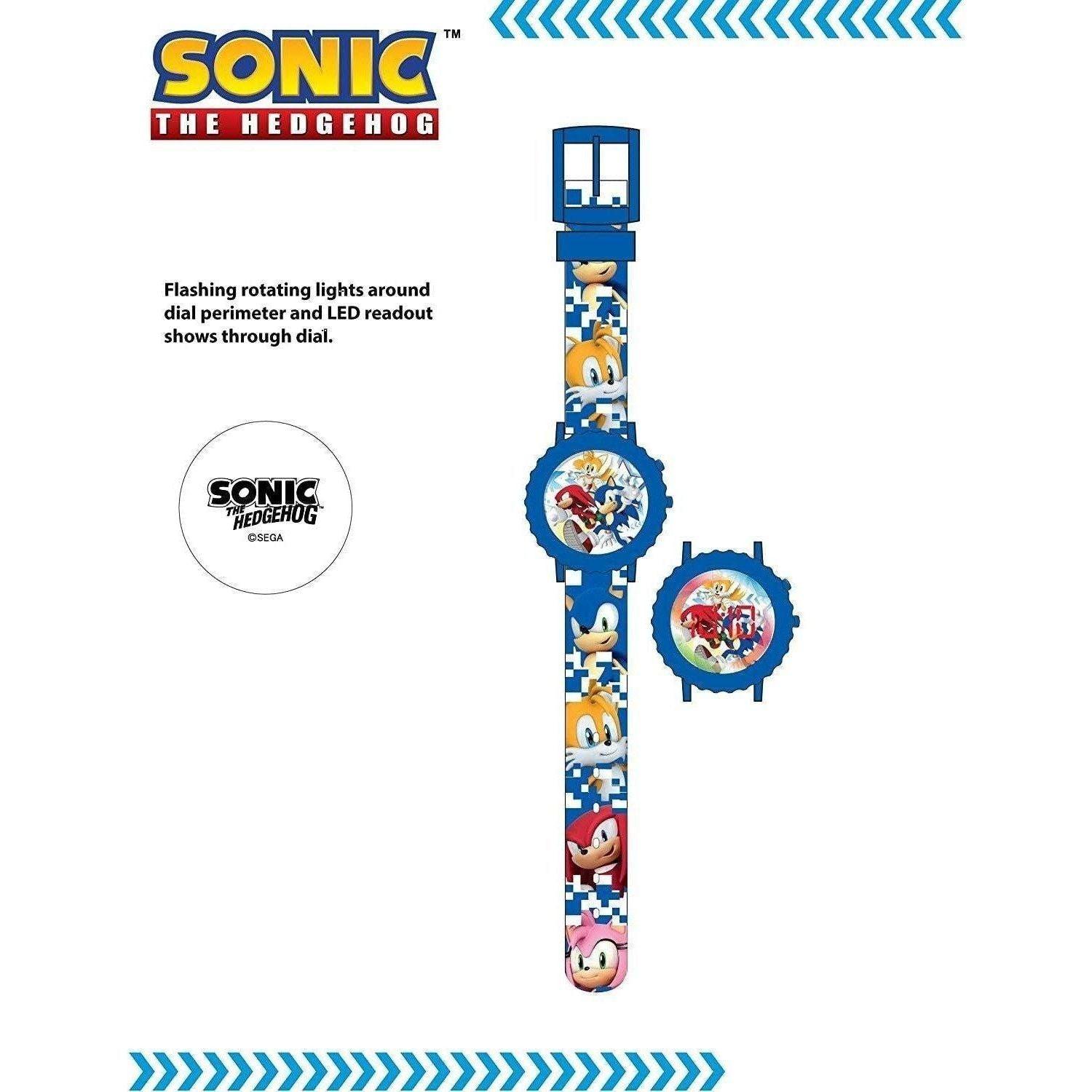 Sonic the Hedgehog Kid's Quartz Watch with Plastic Strap, Blue, (Model: SNC4028) - BumbleToys - 5-7 Years, Boys, OXE, Pre-Order, Sonic, Wrist Watches