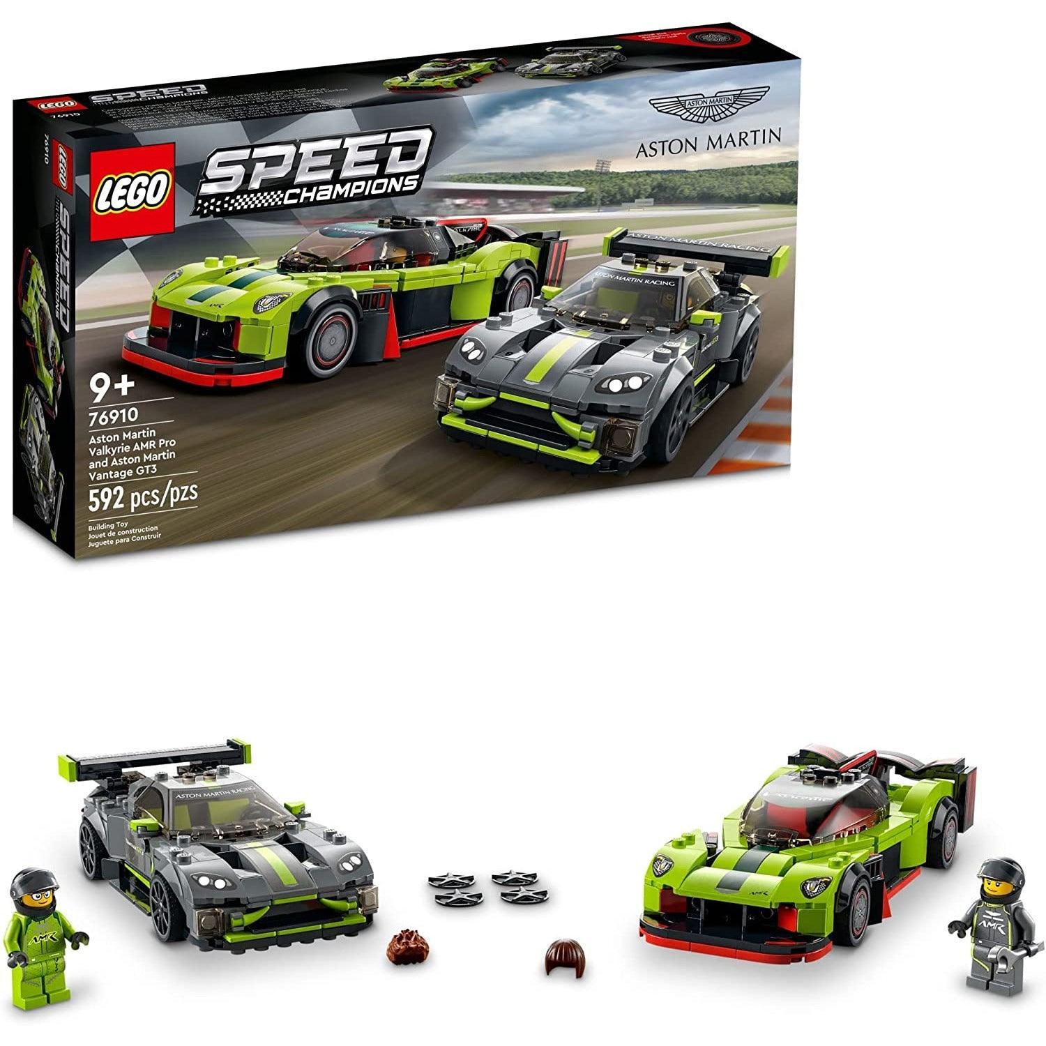 Speed 76910 Champions Aston Martin Valkyrie AMR Pro and Aston Martin GT3 Vantage 592 Pieces - BumbleToys - 8+ Years, 8-13 Years, Boys, LEGO, OXE, Pre-Order