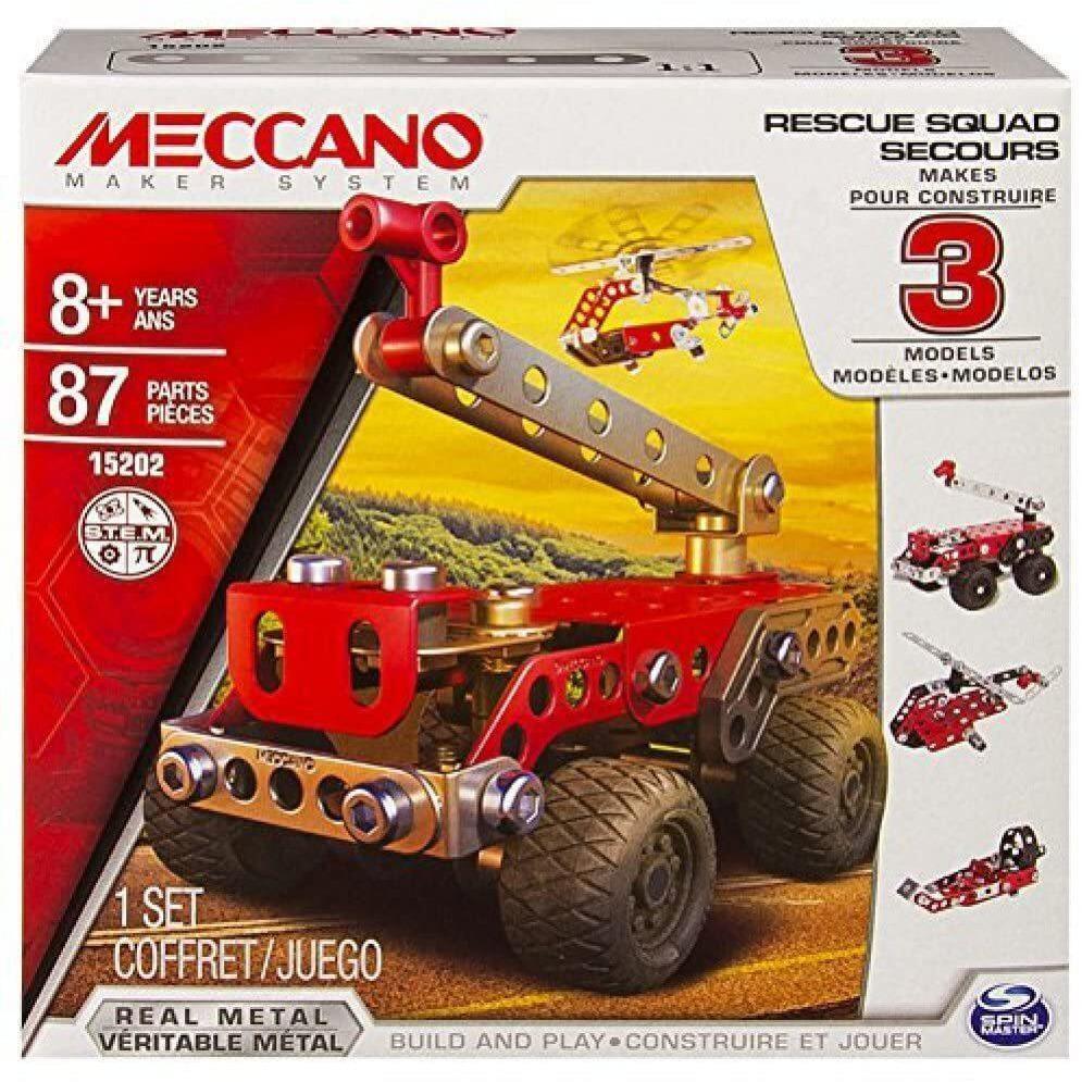 Spin Master STEM 3 In 1 Meccano - Rescue Squad Secours - BumbleToys - 8-13 Years, Arabic Triangle Trading, Boys, Meccano