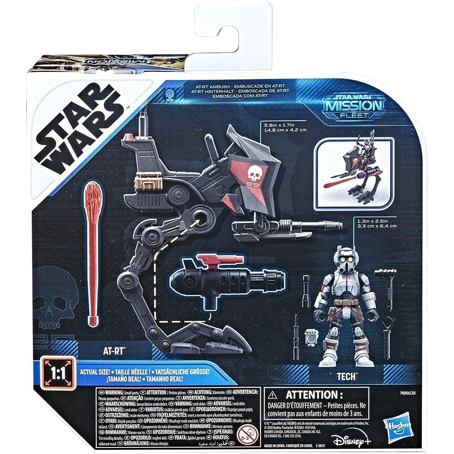 Star Wars Mission Fleet Expedition Class Tech (Bad Batch) at-RT Ambush 2.5-Inch-Scale Figure and Vehicle Set - BumbleToys - 4+ Years, Boys, OXE, star wars