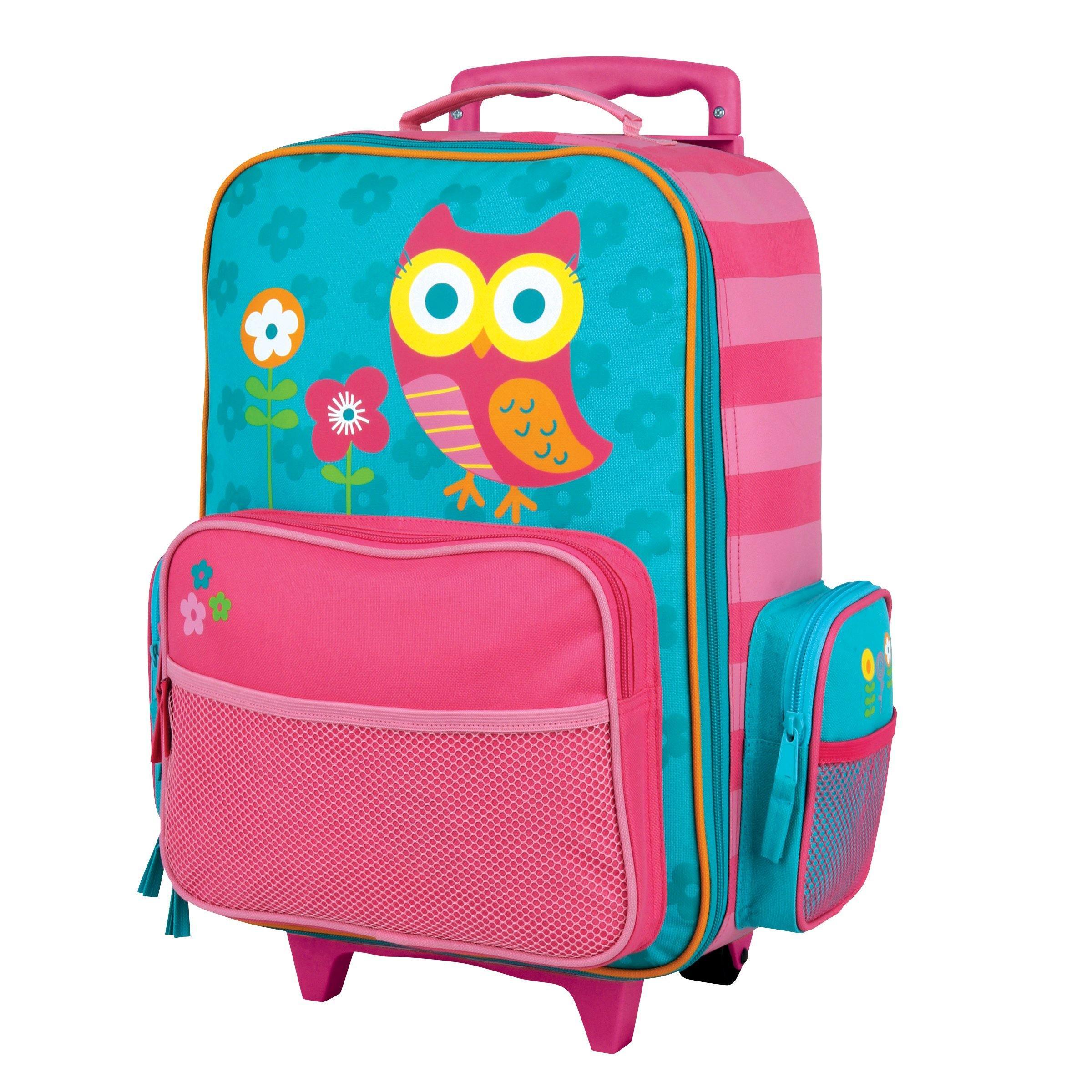 Stephen Joseph Classic Rolling Luggage 18 inch Owl - BumbleToys - 5-7 Years, Backpack, Cecil, Girls, Pre-Order, School Supplies