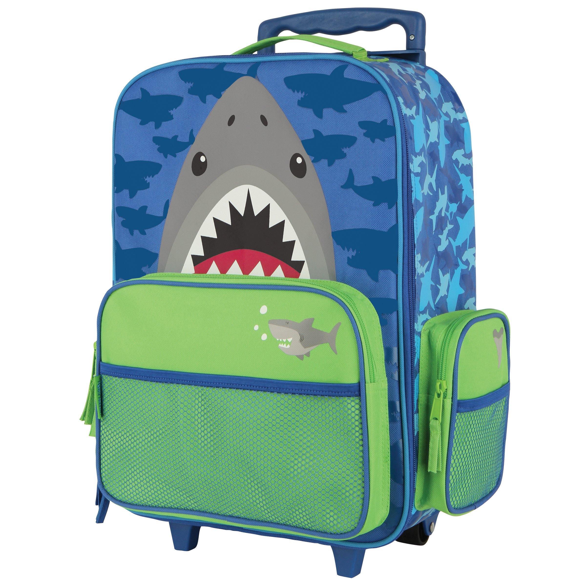 Stephen Joseph Classic Rolling Luggage 18 inch Shark - BumbleToys - 5-7 Years, Backpack, Boys, Cecil, Pre-Order, School Supplies