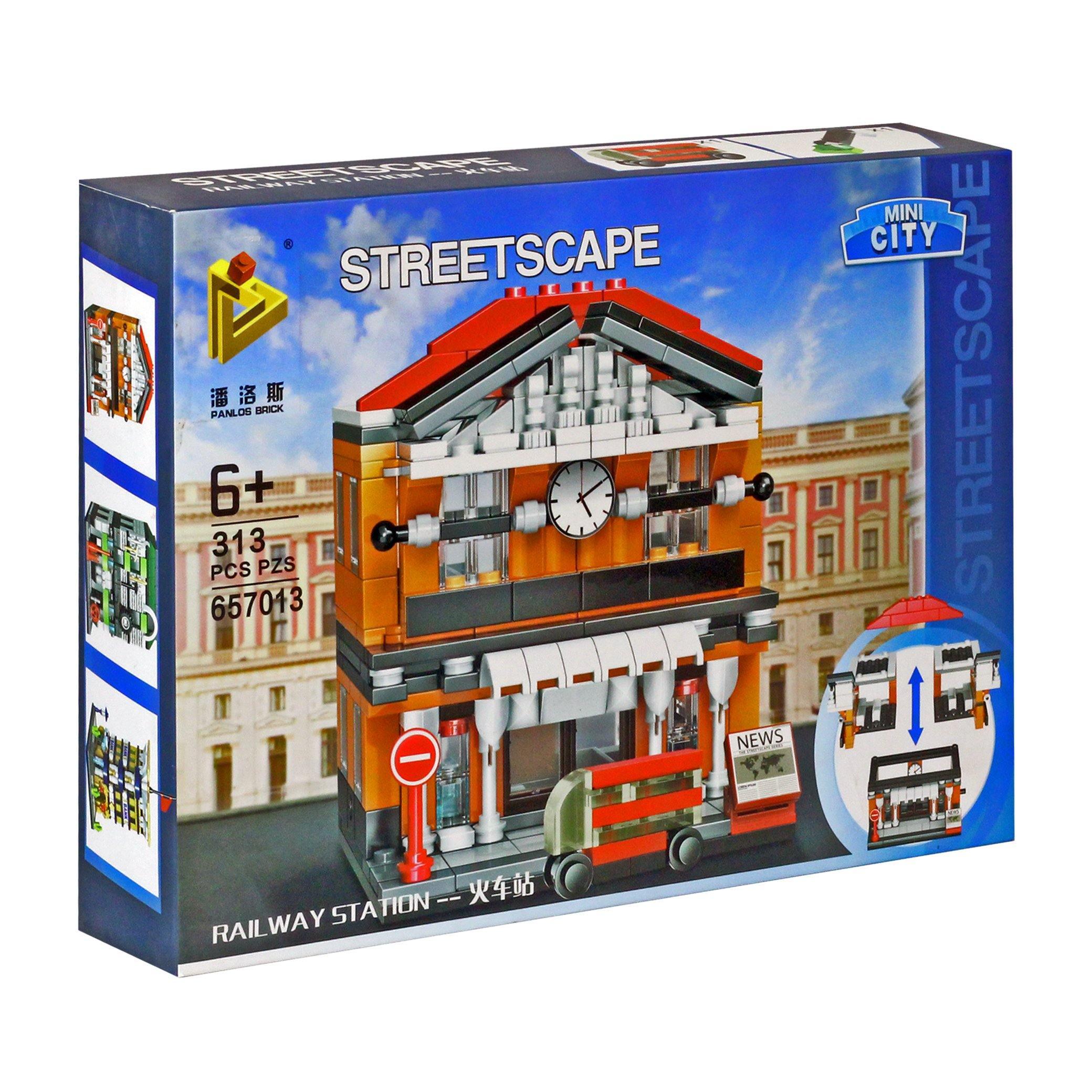 Streetscape Mini City View Railway Station 310 Pieces - BumbleToys - 5-7 Years, LEGO, Toy Land, Unisex