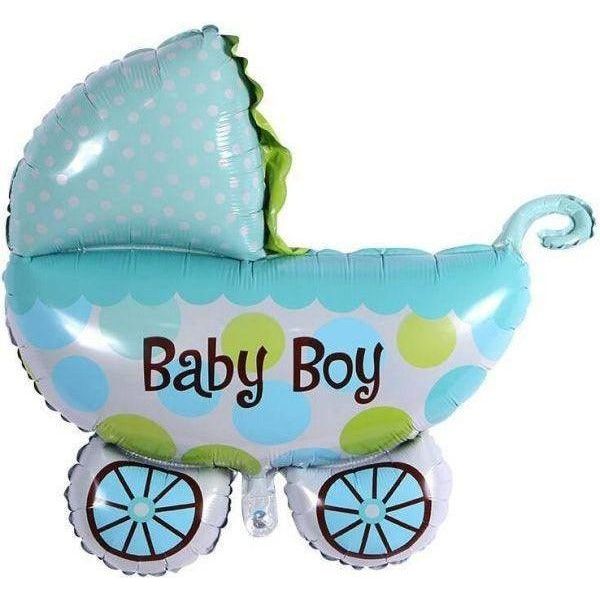 Stroller Foil Balloon For New Born Baby Boy - BumbleToys - Baby Shower, Balloons, Boys, KH, Party Supplies