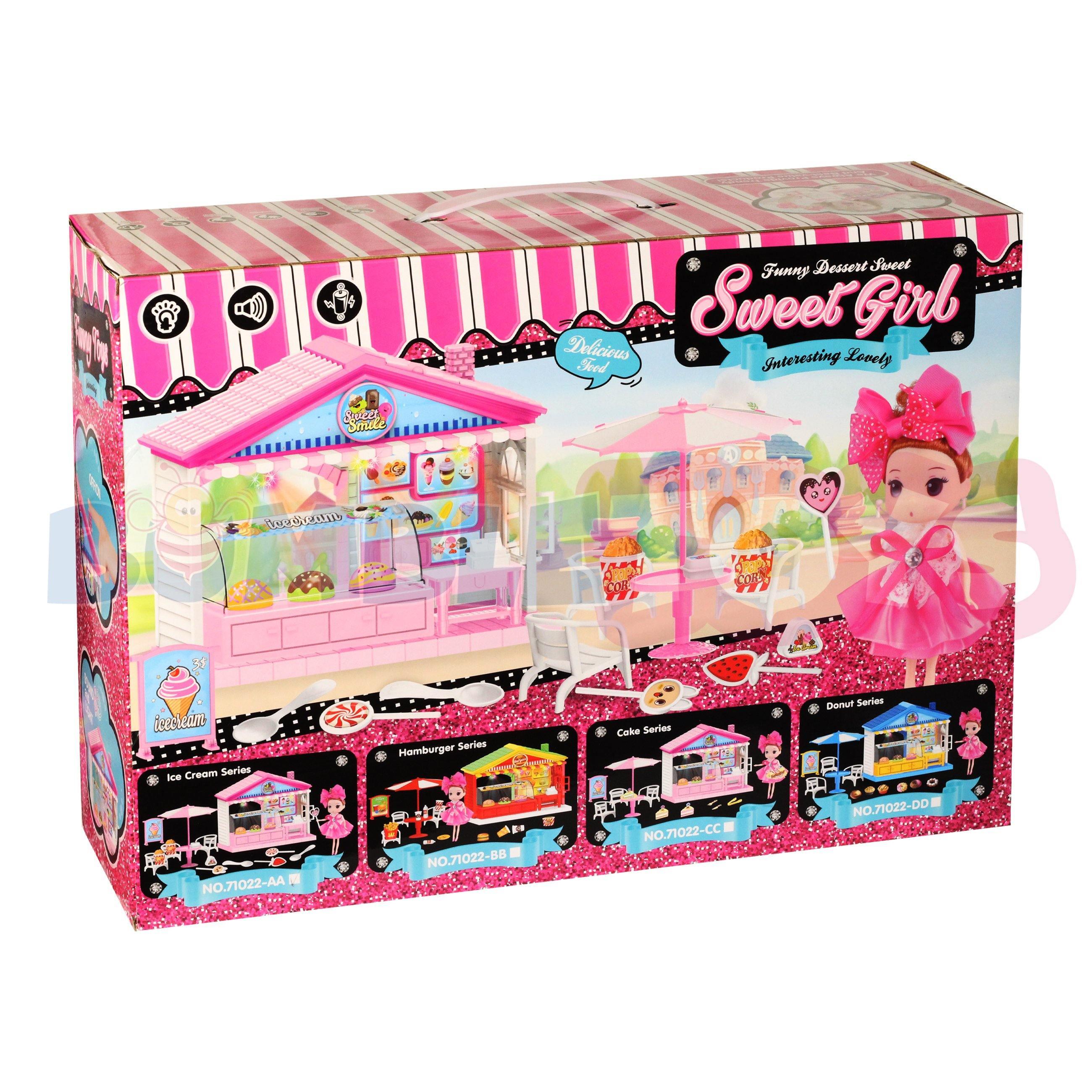 Sweet Girl Interesting Lovely Burgers Shop With Light And Sound - BumbleToys - 5-7 Years, Girls, Roleplay, Toy House