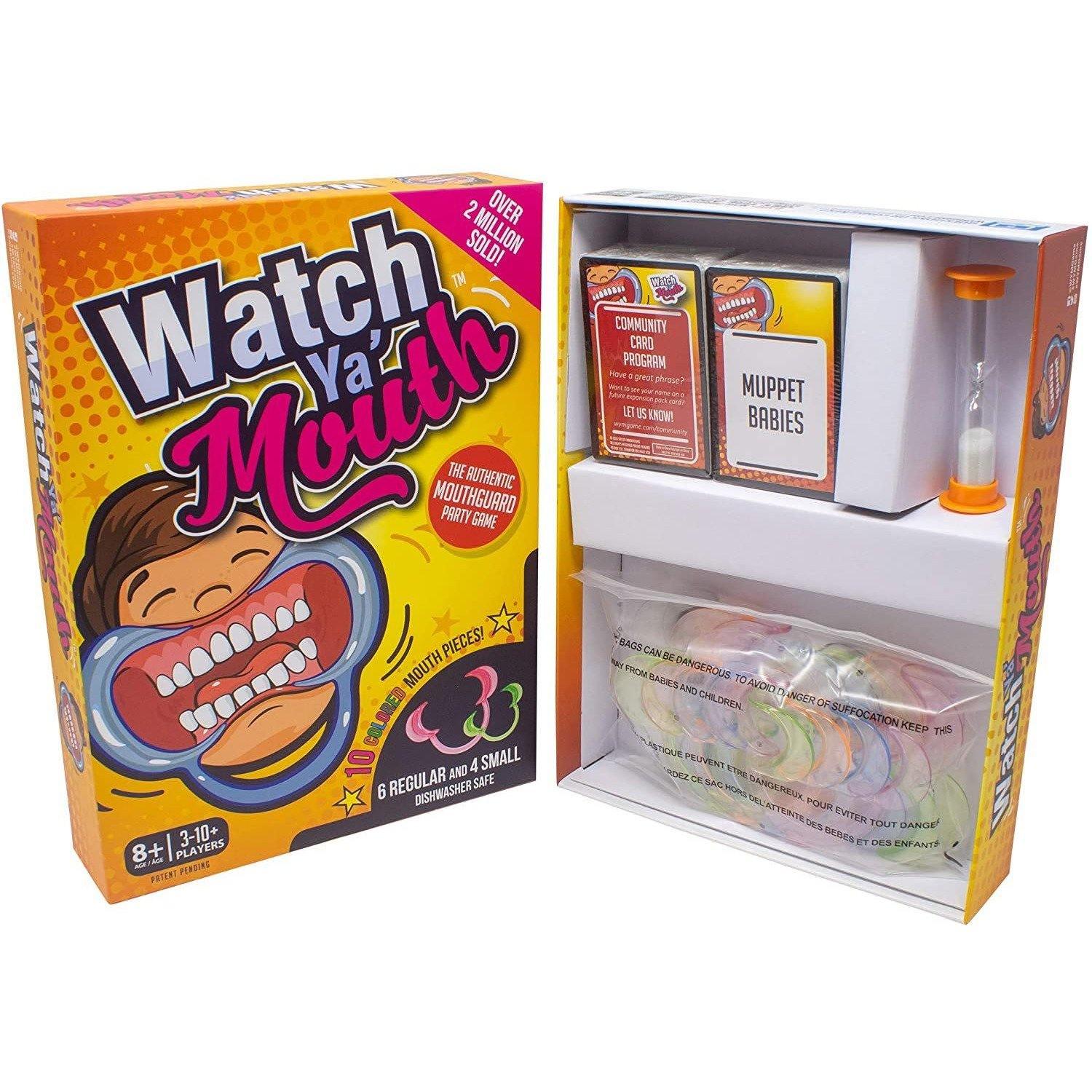 Watch Ya' Mouth Family Edition - The Authentic, Hilarious, Mouthguard Party Game - BumbleToys - 8-13 Years, Card & Board Games, Puzzle & Board & Card Games, Unisex