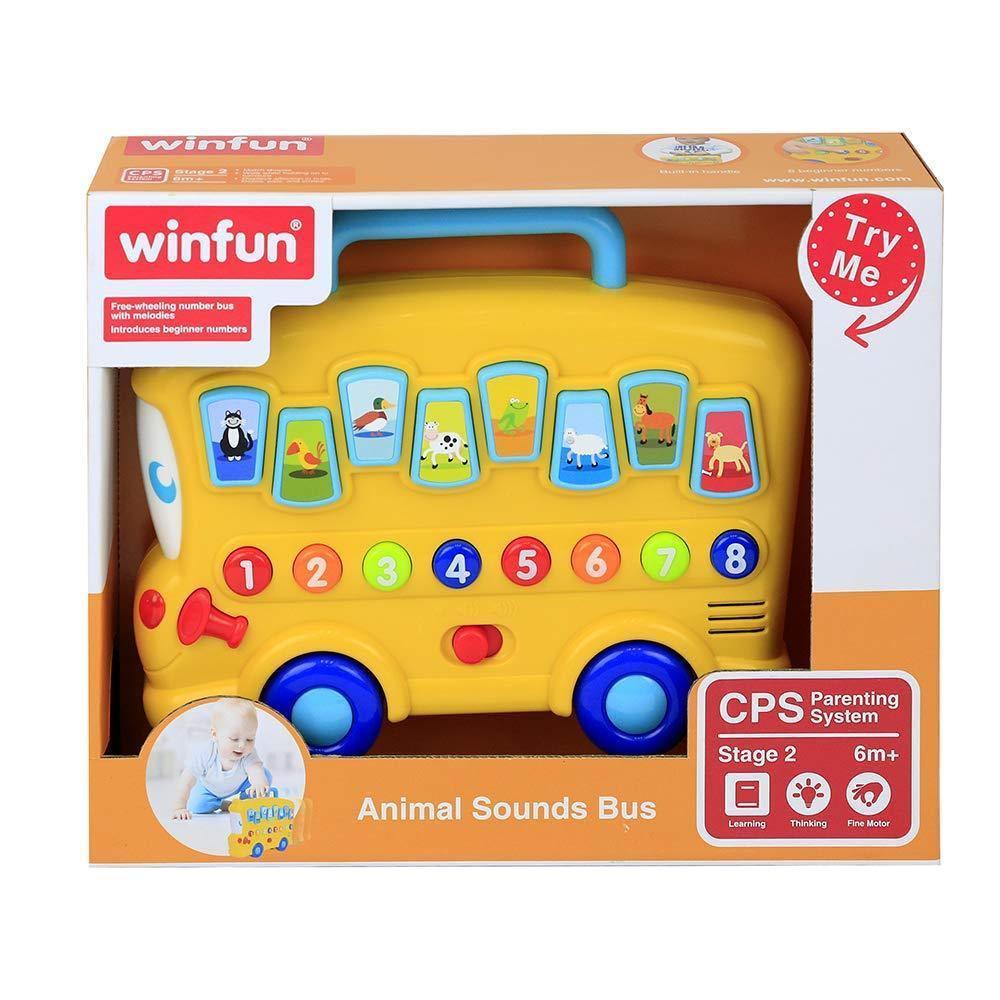 WinFun Animal Sounds Bus CPS Parenting System - BumbleToys - 2-4 Years, Cecil, Nursery Toys, Unisex