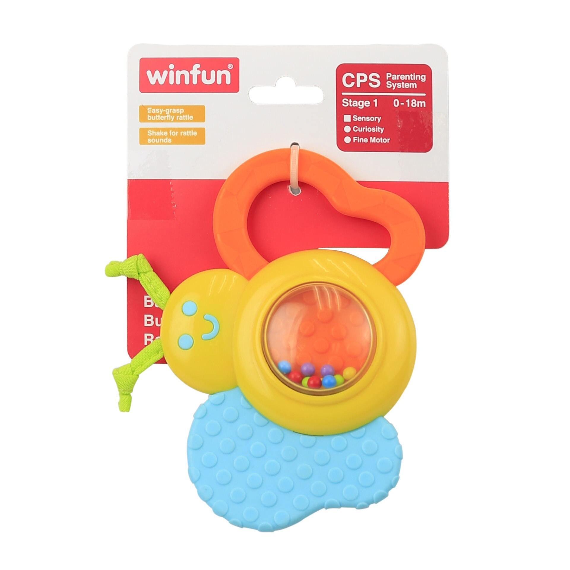 WinFun Baby’s Butterfly Rattles - BumbleToys - 0-24 Months, Cecil, Rattles, Unisex