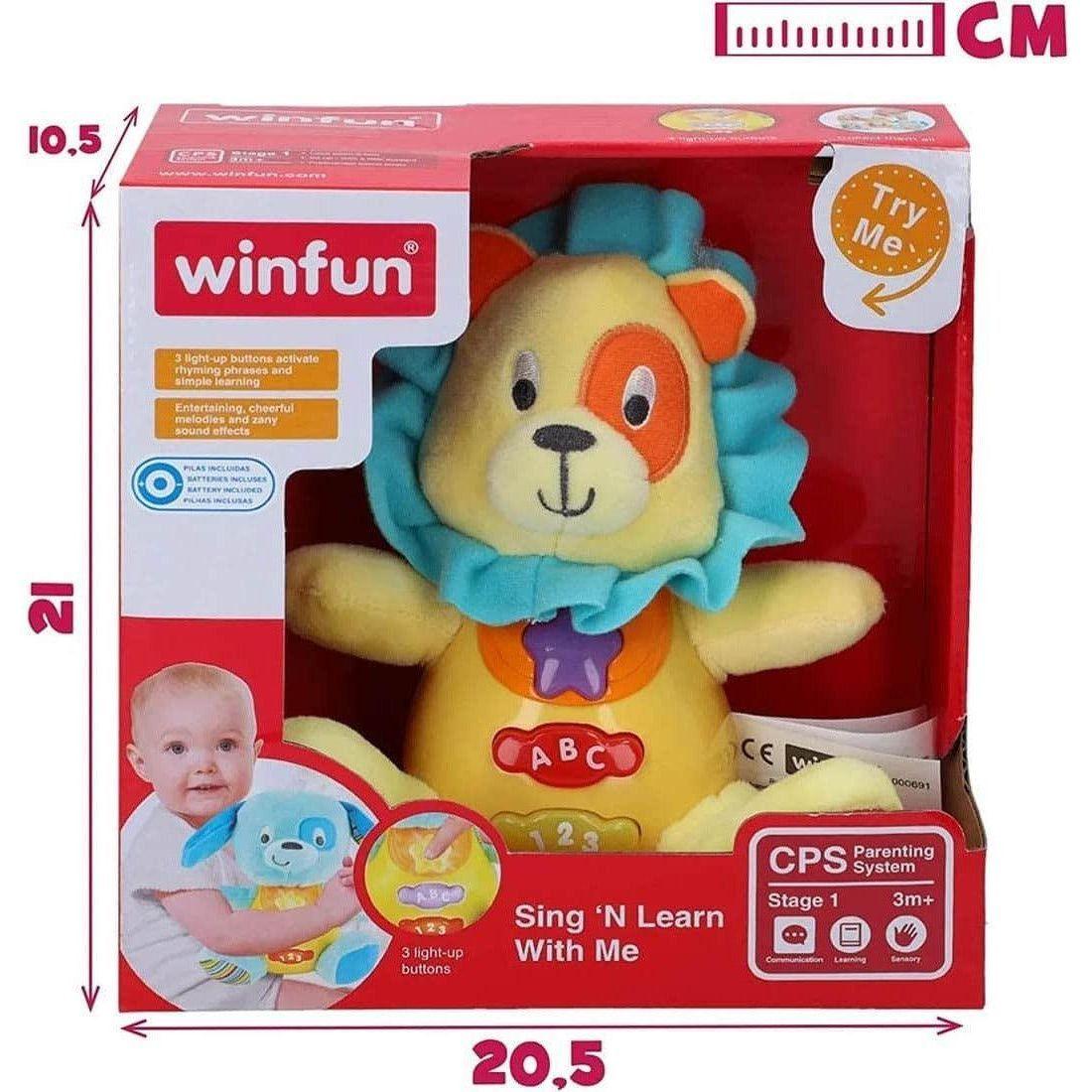 WinFun Caesar Lion Sing & Learn With The Amazing Lion with Sound & Lights - BumbleToys - 0-24 Months, 2-4 Years, Baby Saftey & Health, Baby Shower, Boys, Cecil, Girls, Nursery Toys
