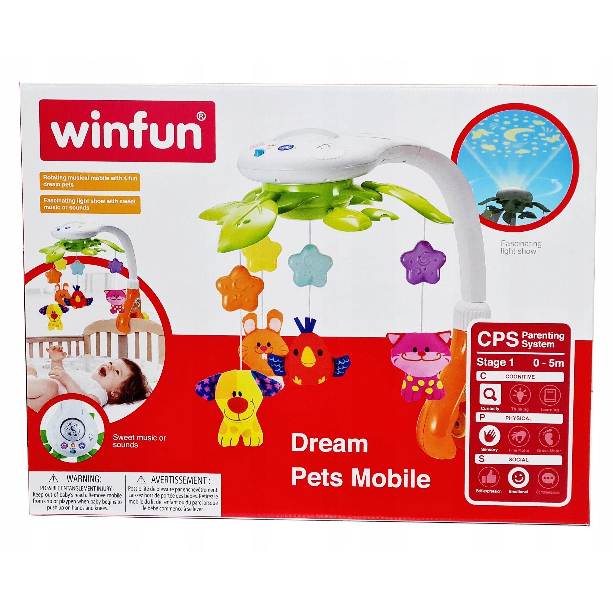 WinFun Cats N Dogs Dream Pets Mobile - BumbleToys - 0-24 Months, Boys, Cecil, Girls, Rattles