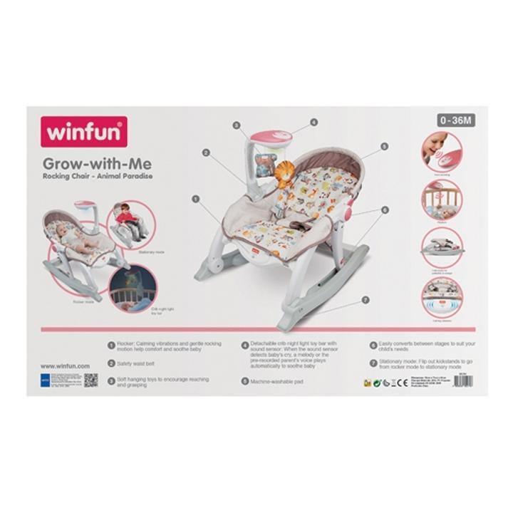 WinFun Grow With Me Rocking Chair - Animal Paradise - BumbleToys - 0-24 Months, 2-4 Years, Bouncers & Rockers, Cecil, Pre-Order, Unisex