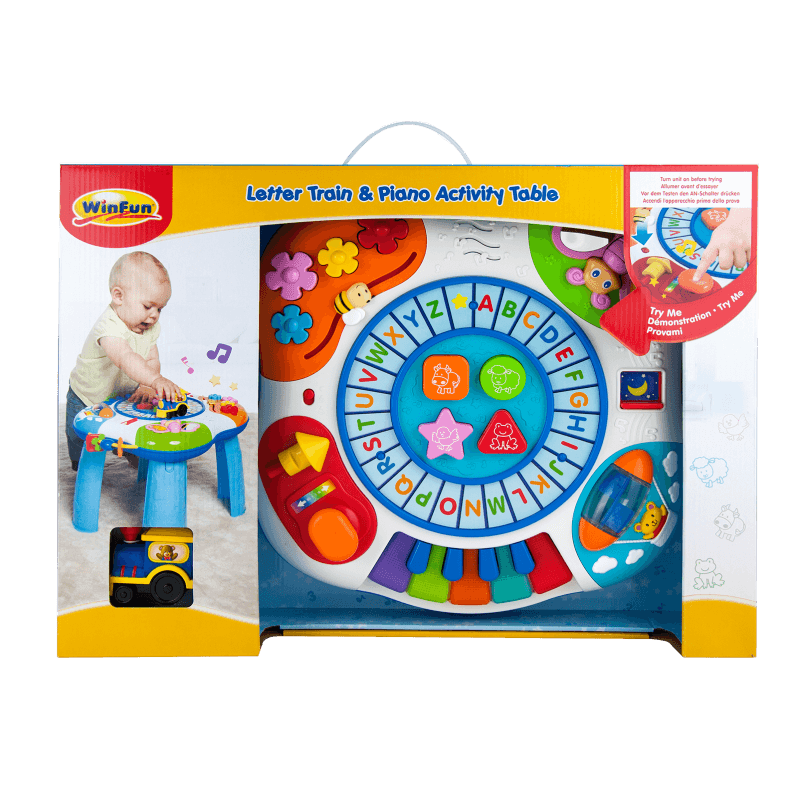 WinFun Letter Train & Piano Activity Table - BumbleToys - 2-4 Years, Cecil, Learning Toys, Unisex