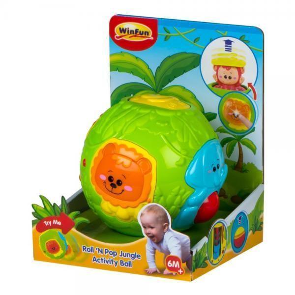WinFun Roll 'N Pop Jungle Activity Ball - BumbleToys - 2-4 Years, Boys, Cecil, Nursery Toys, Unisex