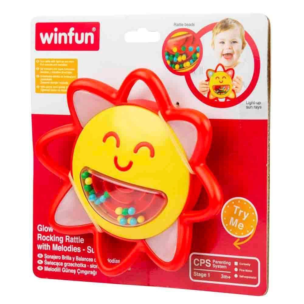 WinFun Shake ‘N Spin Rattle With Melodies - Sun - BumbleToys - 0-24 Months, Cecil, Girls, Rattles