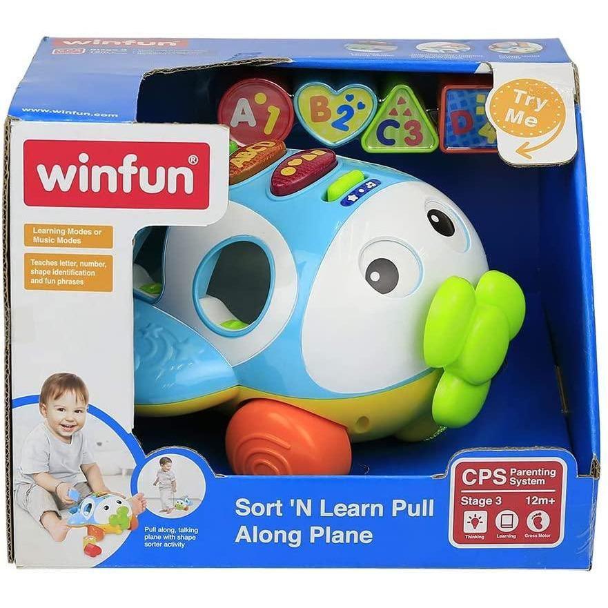WinFun Sort 'N Learn Pull Along Plane - BumbleToys - 2-4 Years, Boys, Cecil, Learning Toys, Unisex