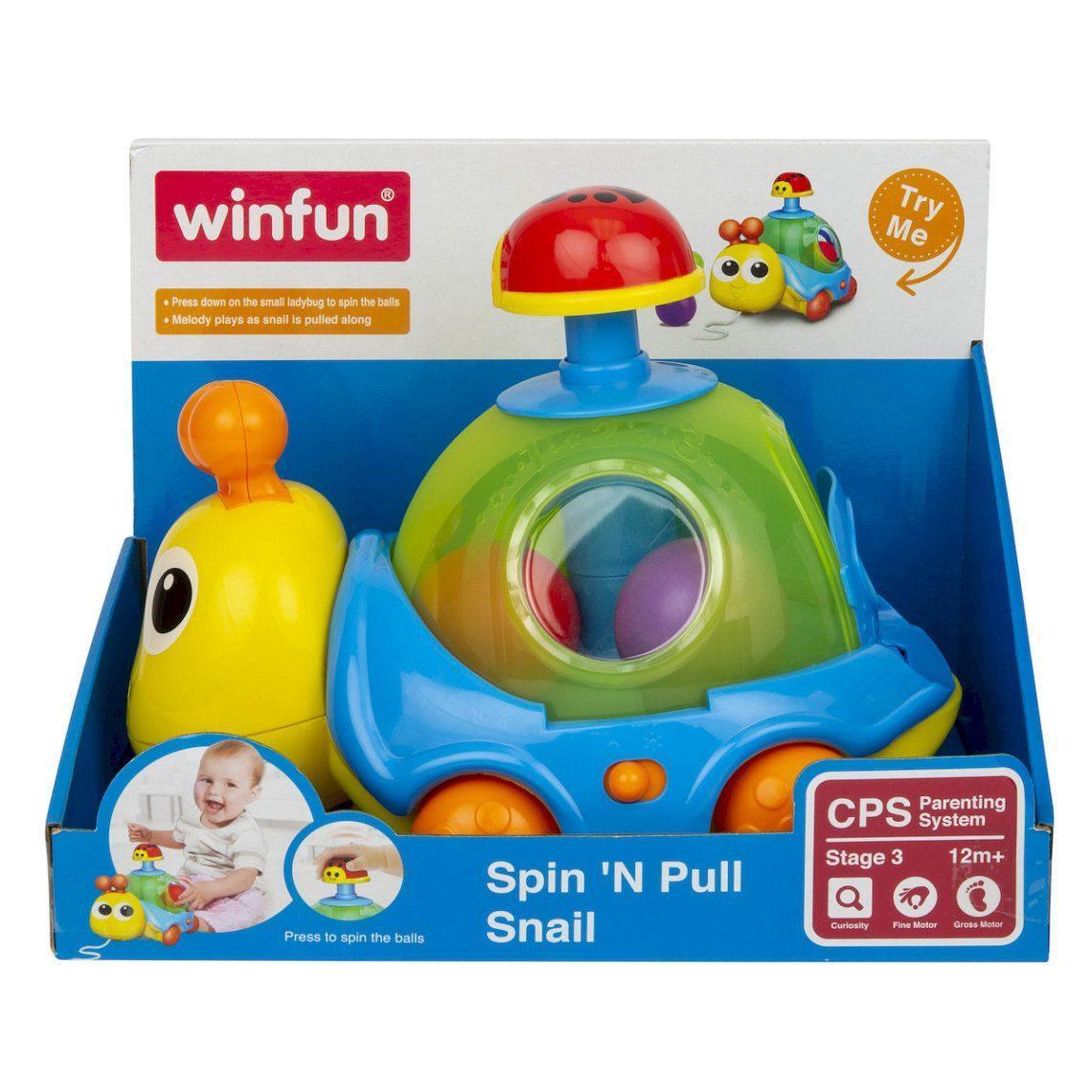 WinFun Spin'N Pull Snail - BumbleToys - 2-4 Years, Cecil, Nursery Toys, Unisex