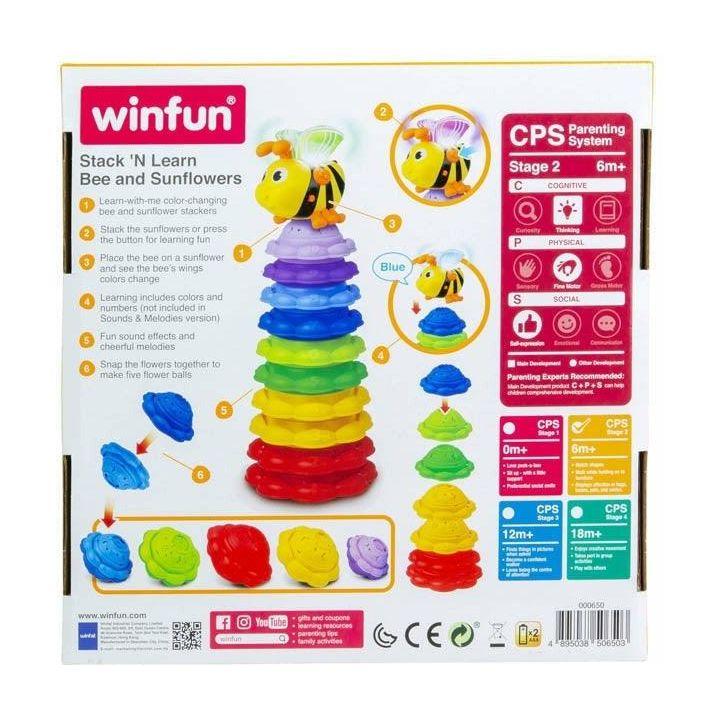 Winfun Stack 'N Learn Bee and Sunflowers - BumbleToys - 0-24 Months, Babies, Baby Saftey & Health, Boys, Cecil, Girls, Nursery Toys, Rattles, Unisex