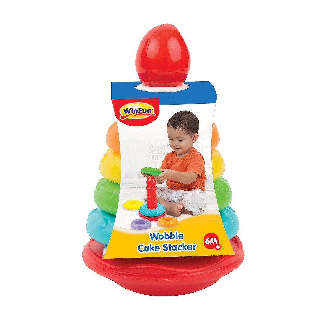 WinFun Wobble Cake Stacker - BumbleToys - 2-4 Years, Cecil, Nursery Toys, Play-doh, Unisex