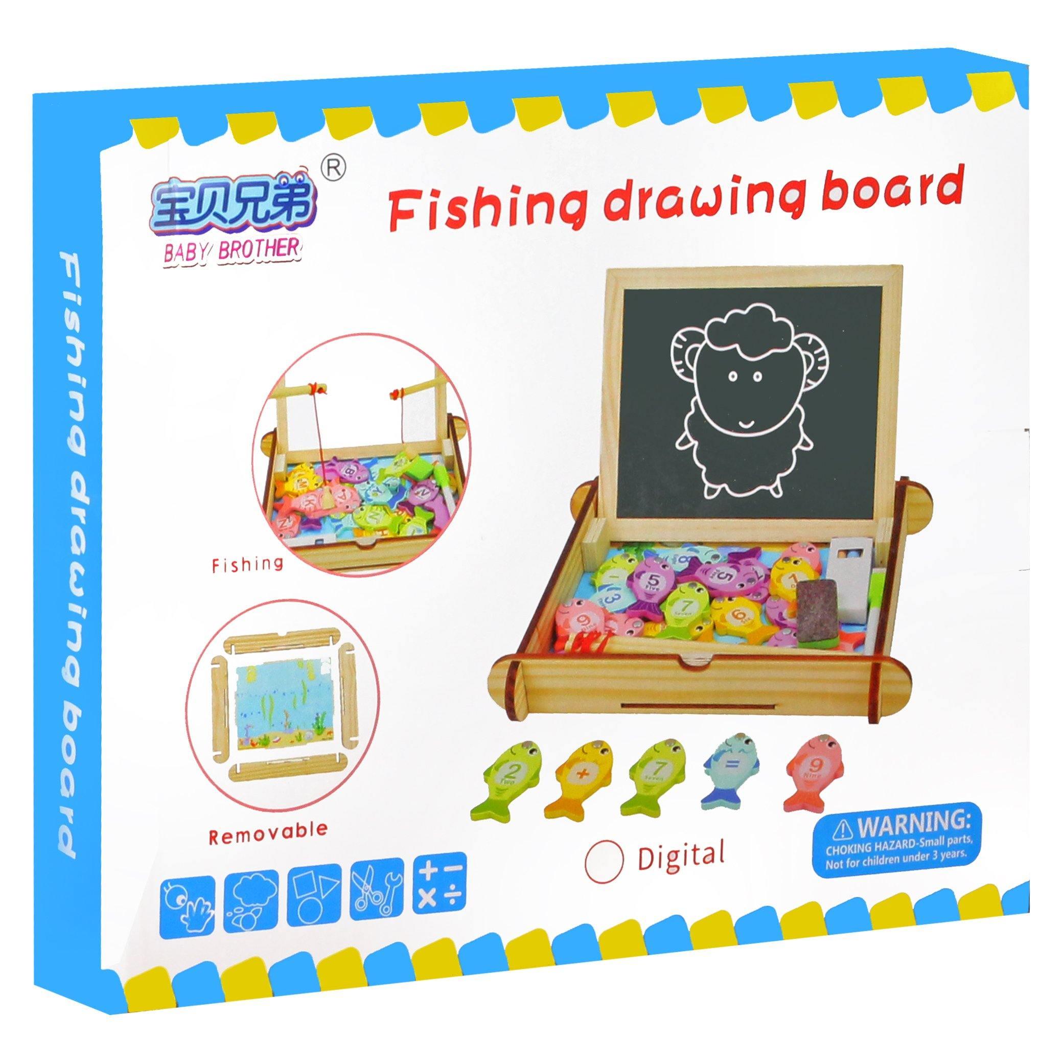 Wooden Fishing Drawing Board - BumbleToys - 5-7 Years, Blackboards & Easels, Toy Land, Unisex