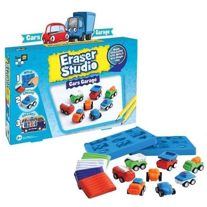 Wow Play Eraser Studio Cars Garage Clay Modeling Toy - BumbleToys - 5-7 Years, Arabic Triangle Trading, Make & Create, Unisex
