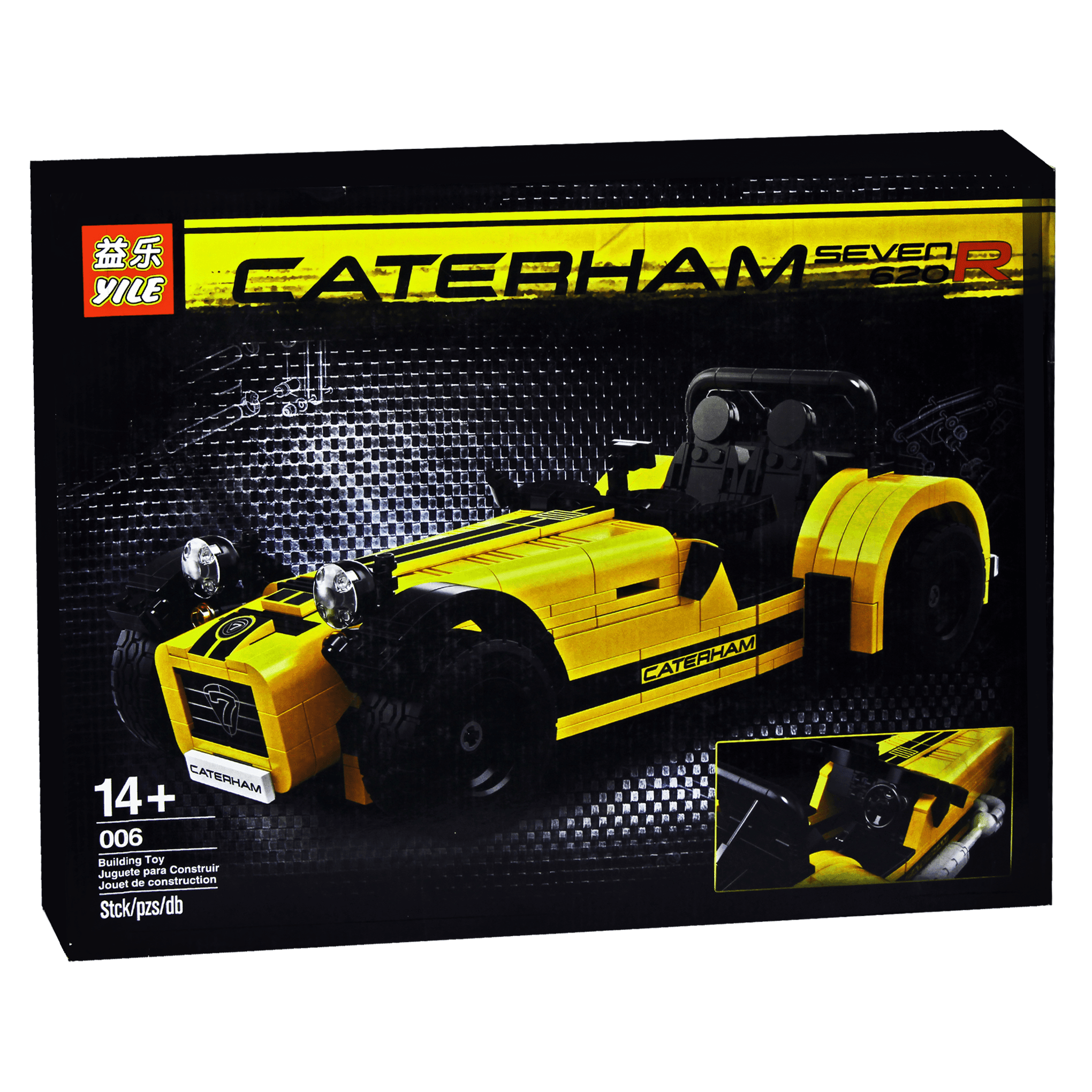 Yile Creator Caterham Seven 620R Sports Car Building Blocks Kit (771 Pcs) For age +14 - BumbleToys - 14 Years & Up, 18+, Boys, Building Sets & Blocks, Cars, Creator, LEGO, Toy Land
