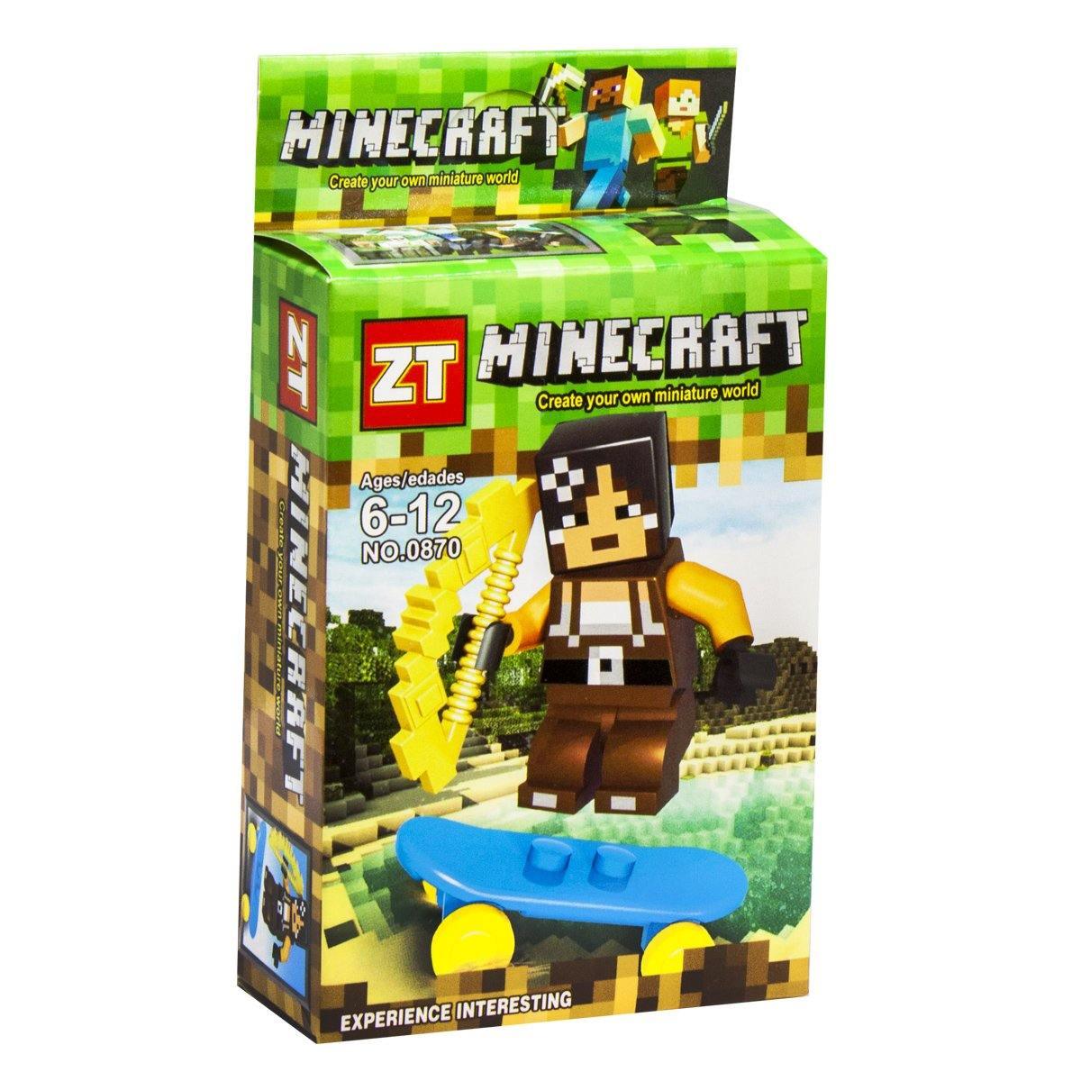 ZT Minecraft Building Blocks - Blue Skater - BumbleToys - 5-7 Years, Boys, LEGO, Toy Land