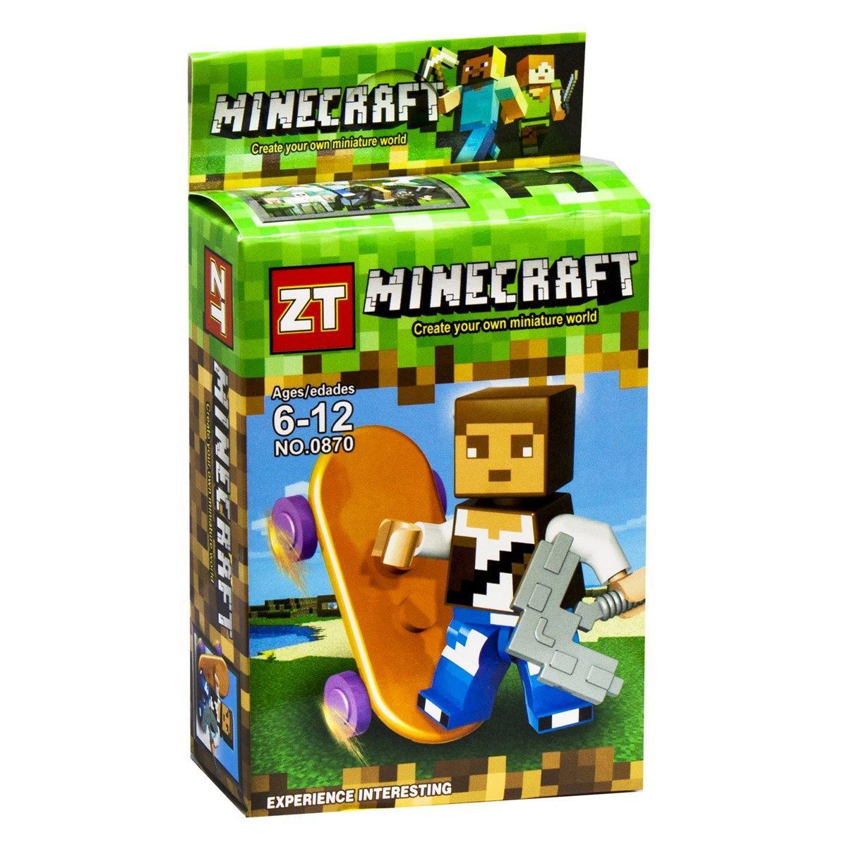 ZT Minecraft Building Blocks - Brown Skater - BumbleToys - 5-7 Years, Boys, LEGO, Toy Land